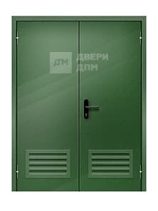 Глухая противопожарная дверь ДПМ-02 3-го типа двупольная с вент решеткой